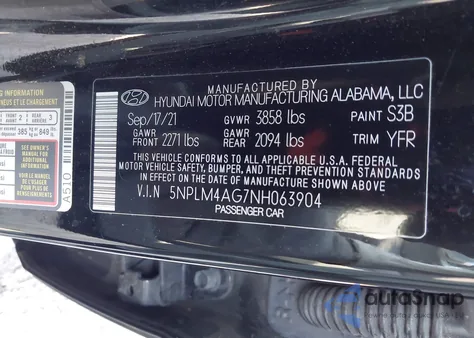 2022 Hyundai Elantra Sel из США, поврежденный, VIN 5NPLM4AG7NH063904